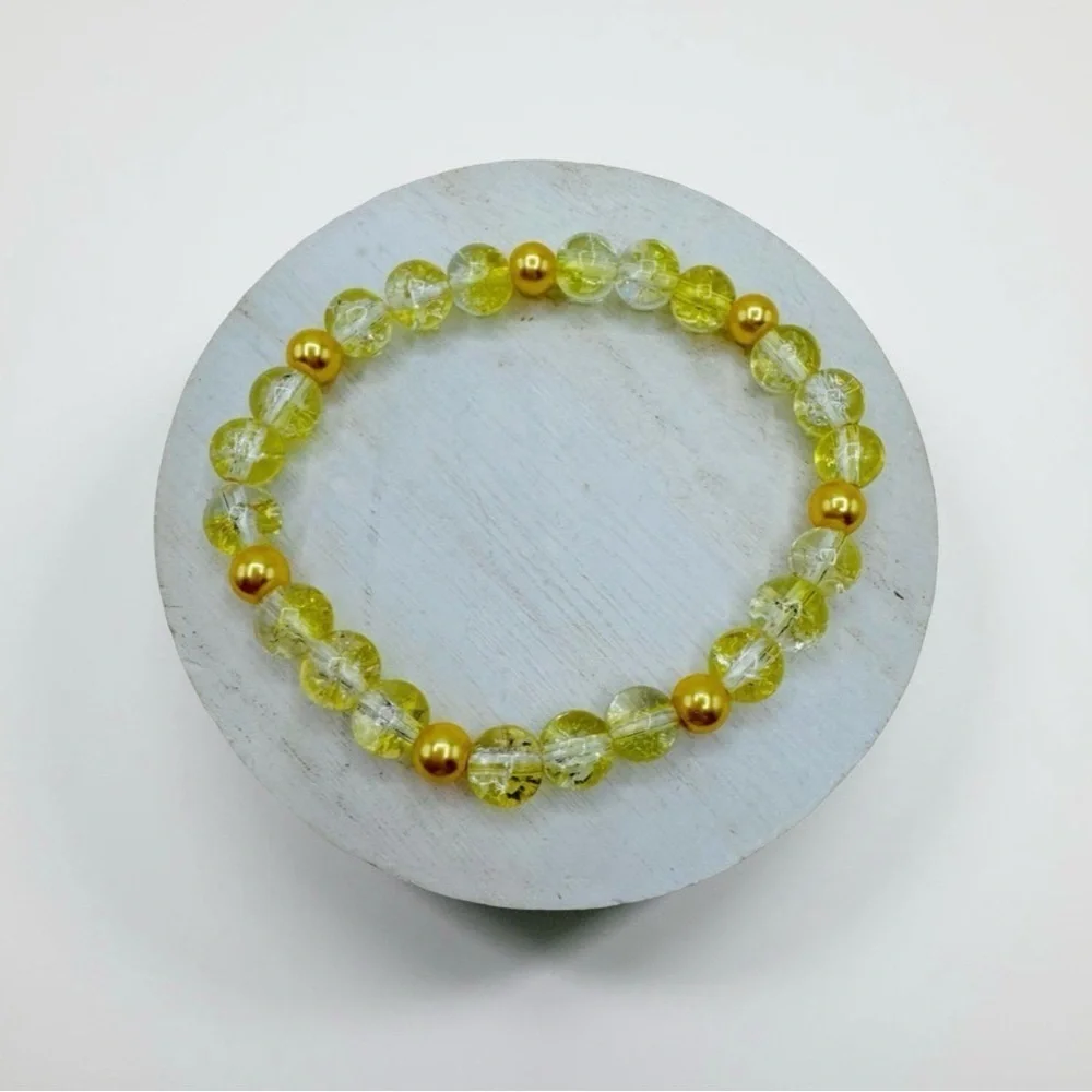 Gradient Glass Beaded Bracelet Style A Yellow